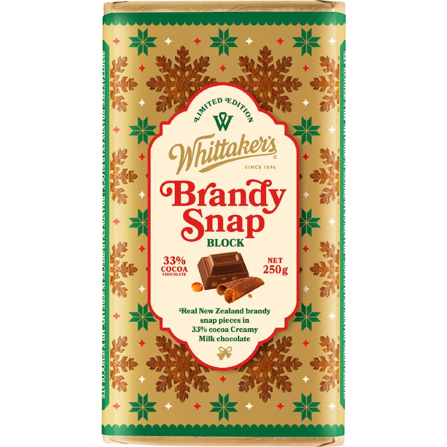 Whittakers Chocolate Block Brandy Snap - 250g