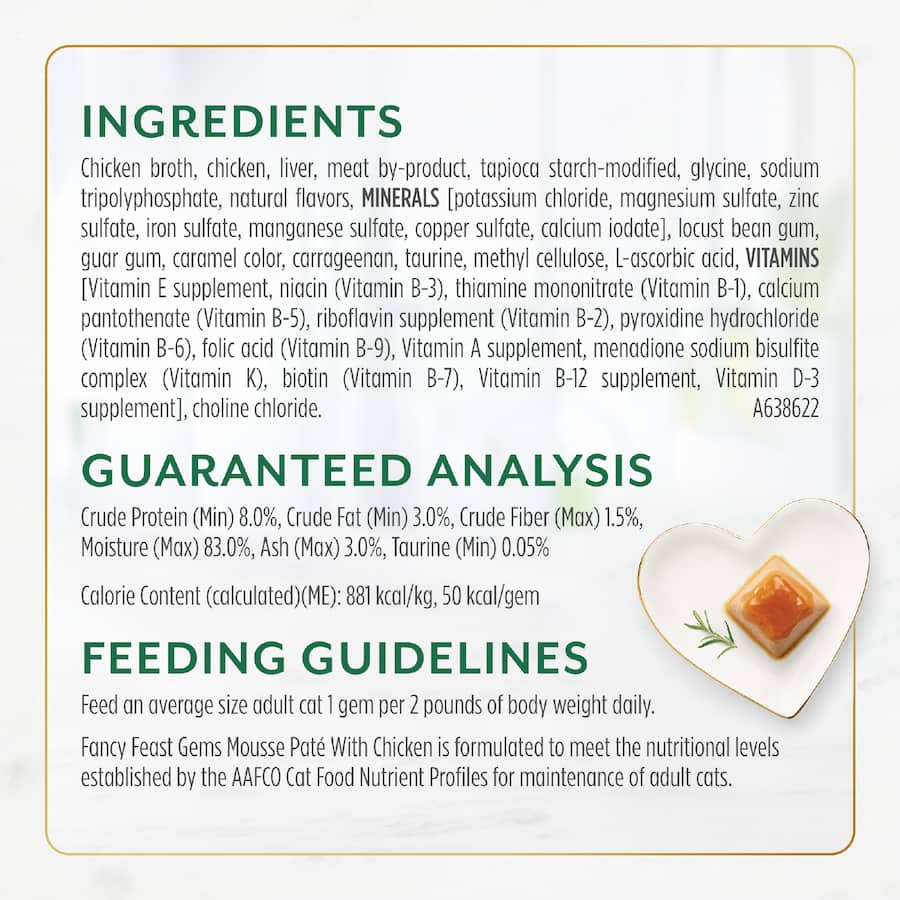 Fancy Feast Gems Wet Cat Food Mousse Pate With Chicken Box 114g