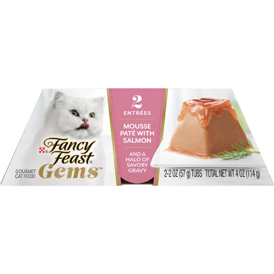 Fancy Feast Gems Cat Food Mousse Pate With Salmon Box 114g