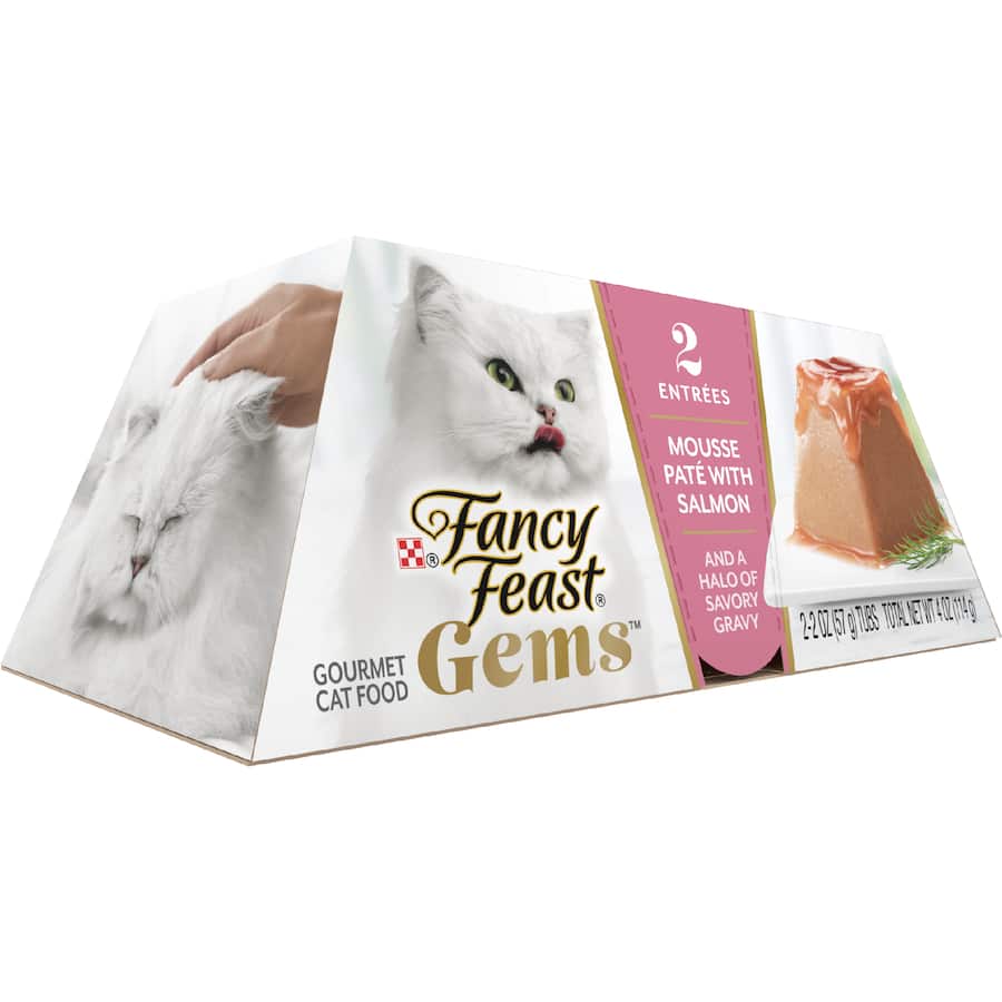 Fancy Feast Gems Cat Food Mousse Pate With Salmon Box 114g