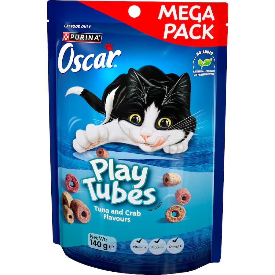 Oscar Play Tubes Cat Treats Tuna & Crab 140g