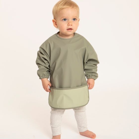 Recycled Long Sleeve Bib - Sage - All4Ella