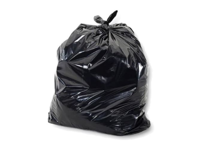 Extra-large Pac Sac rubbish bags, 40mu thick, 50-pack, tear-top design for easy waste disposal, measuring 640 x 900mm.