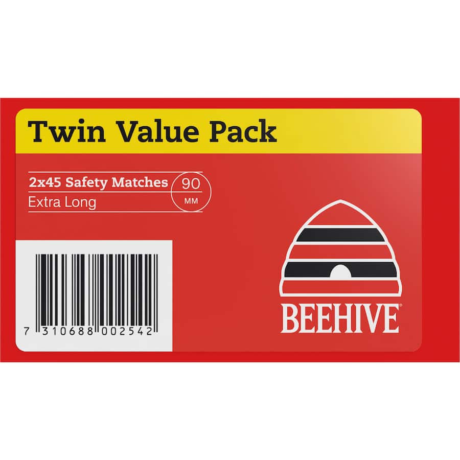 Beehive Safety Matches Extra Long 2 x 45pack