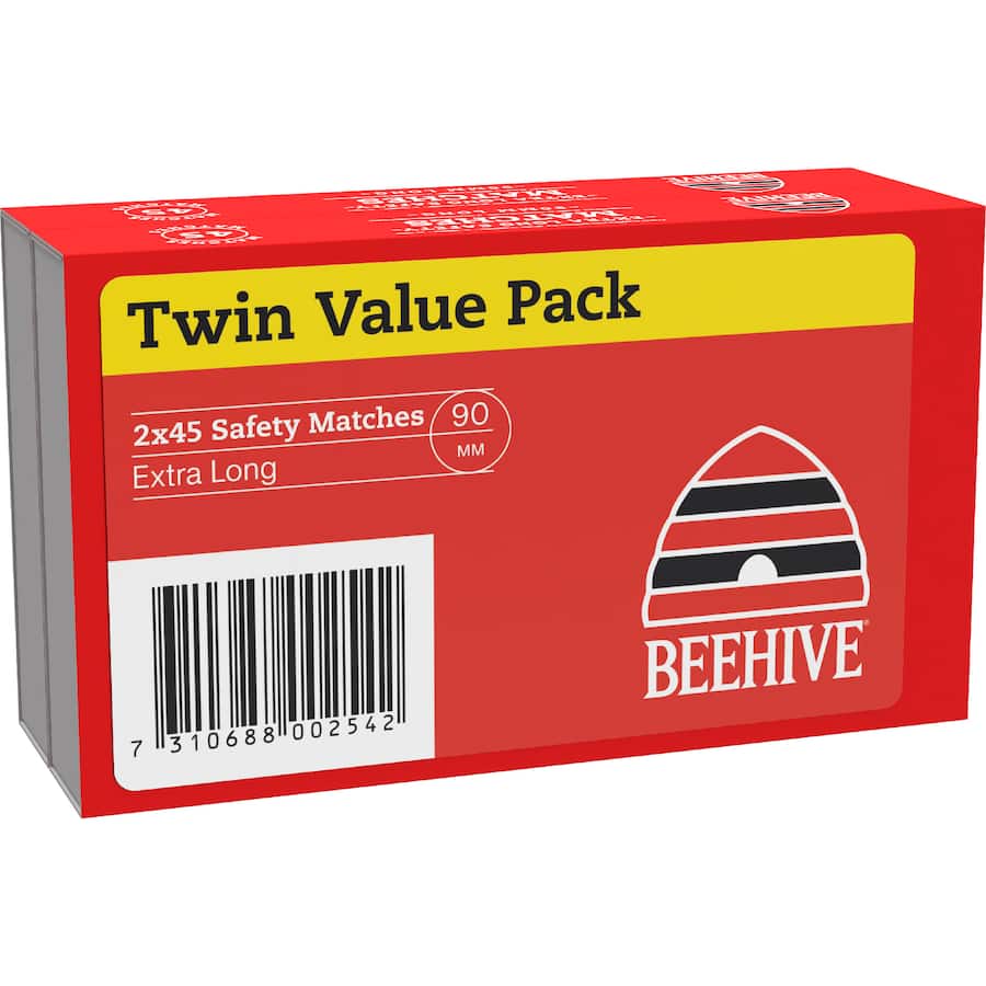 Beehive Safety Matches Extra Long 2 x 45pack