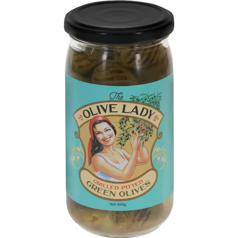 The Olive Lady Olives Grilled Green Pitted 360g