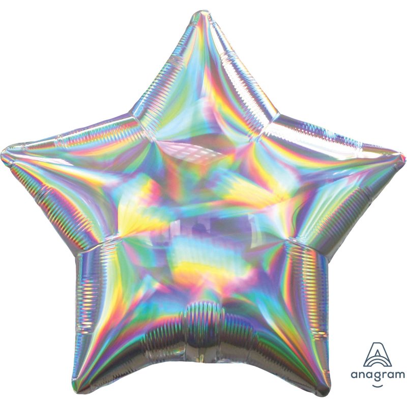 Foil Balloon - Holographic Silver Star (45cm)