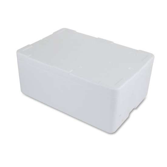 Expanded polystyrene insulated boxes, 9.3 litres capacity, perfect for transporting seafood and meat; 16 pack.