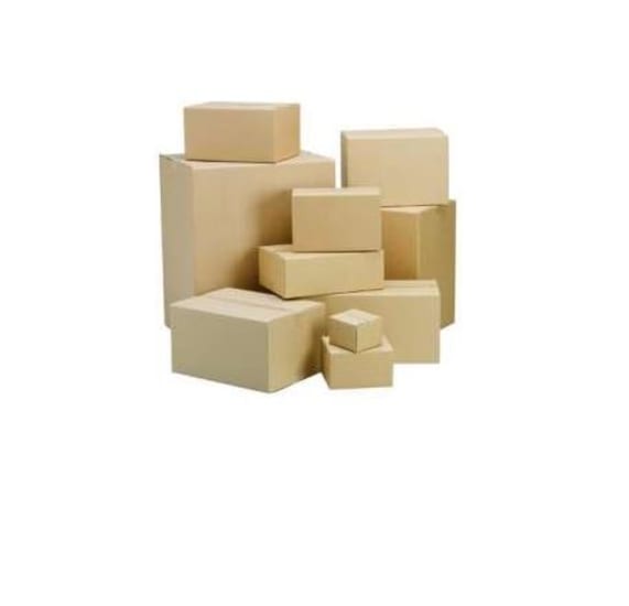 Plain stock case bundle featuring 25 corrugated cardboard boxes, measuring 310 x 90 x 580mm, ideal for shipping and storage.