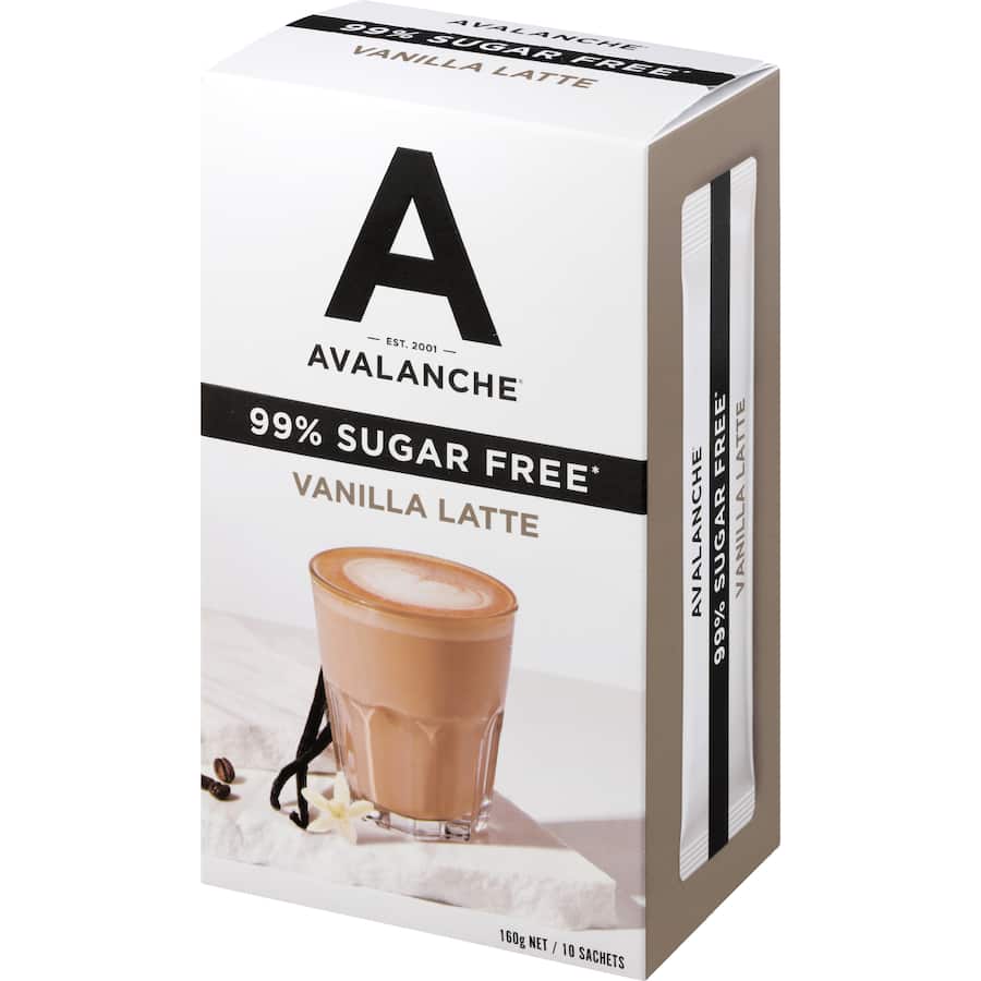 Avalanche Coffee Sachets 99% Sugar Free Vanilla Latte 10 pack 160g