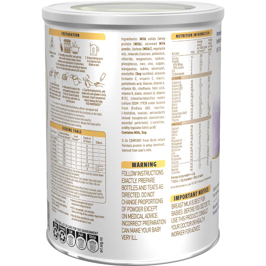 S-26 Comfort Baby Formula From Birth 0-12 Months 800g