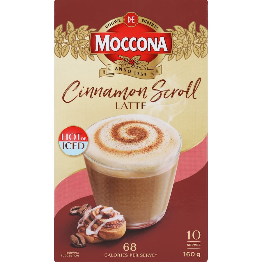 Moccona Coffee Sachets Cinnamon Scroll Latte 10pack