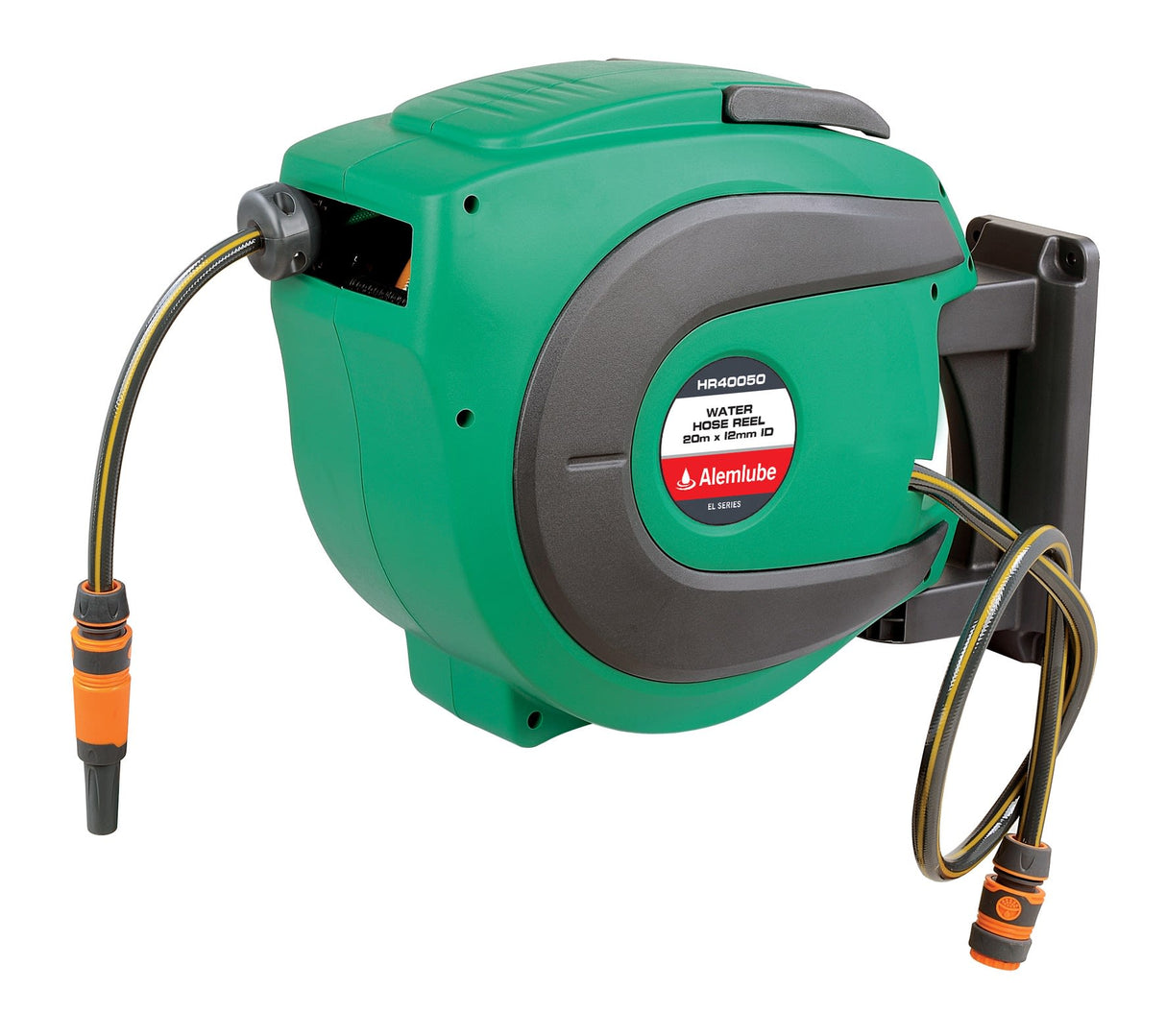 Alumlube EL Series Water Hose Reel With Nozzle 12mm x 20m (Each)