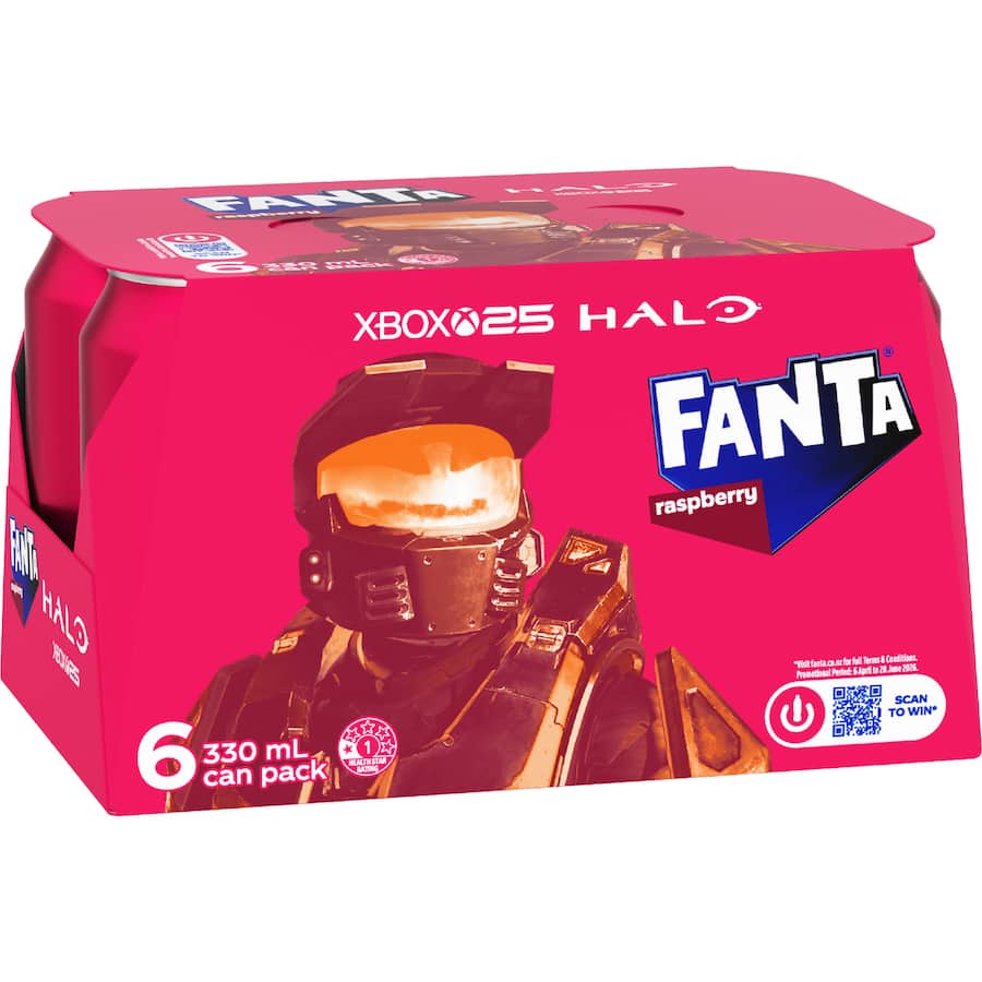 Fanta Soft Drink Raspberry 6 x 330mL