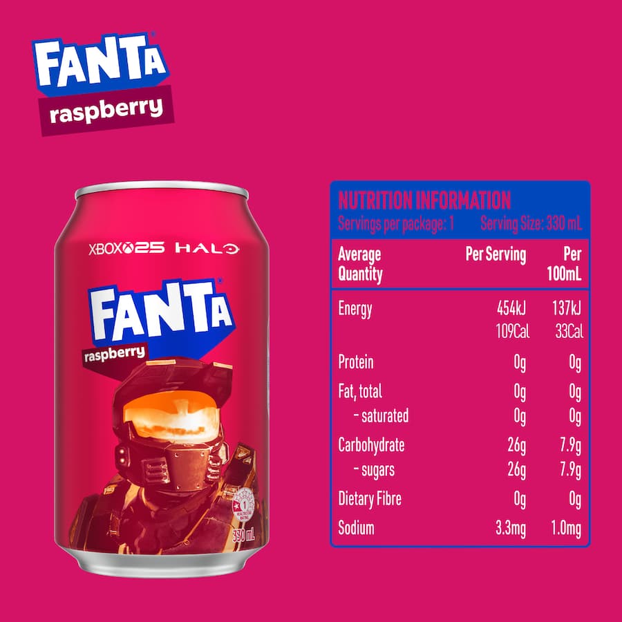 Fanta Soft Drink Raspberry 6 x 330mL