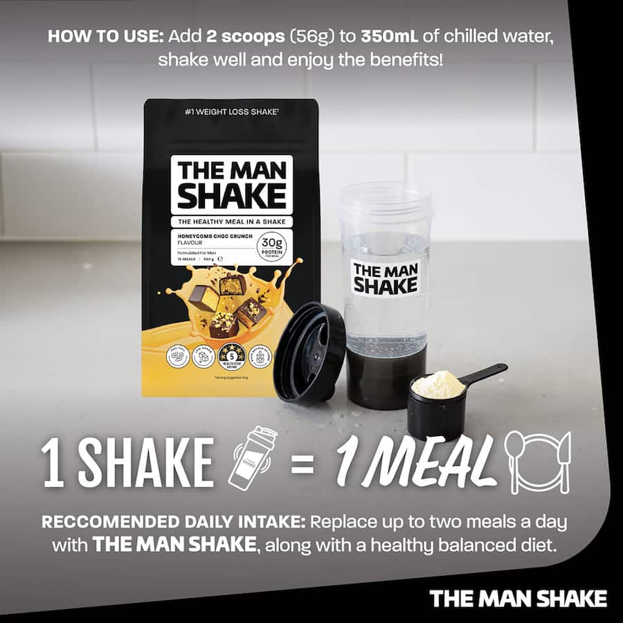 The Man Shake Meal In A Shake Honeycomb Choc Crunch 560g