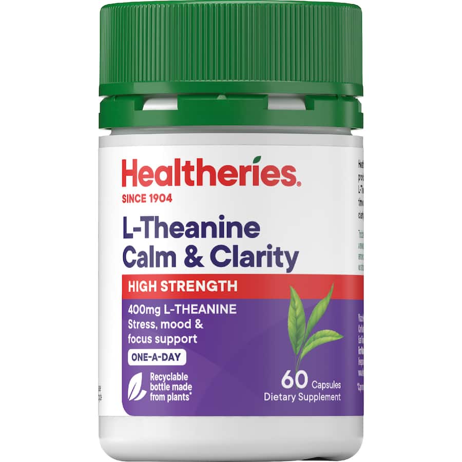 Healtheries Dietary Supplement L-theanine Calm & Clarity 60s