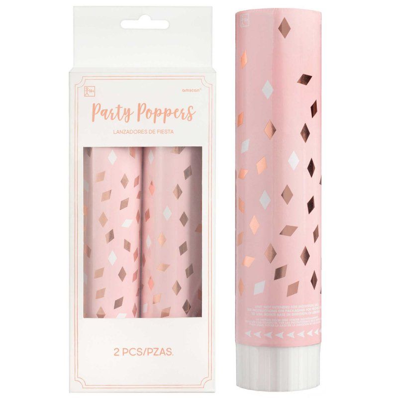 Blush Birthday Confetti Poppers - Pack of 2