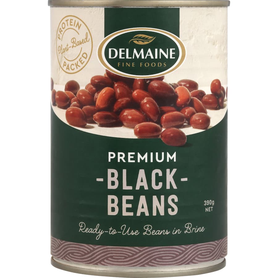 Delmaine Premium Beans Black In Brine Can 390g