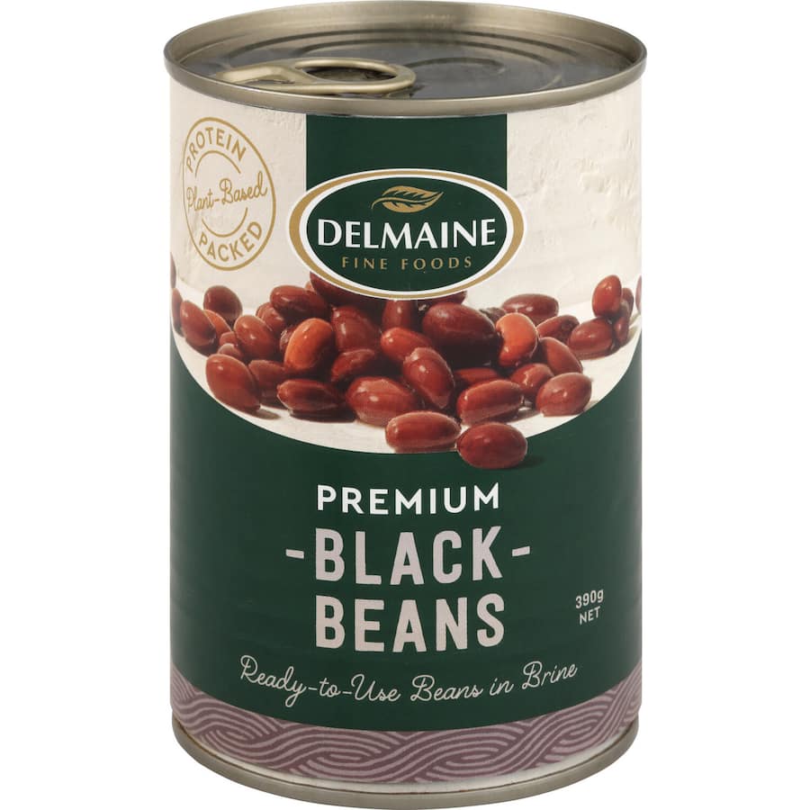 Delmaine Premium Beans Black In Brine Can 390g