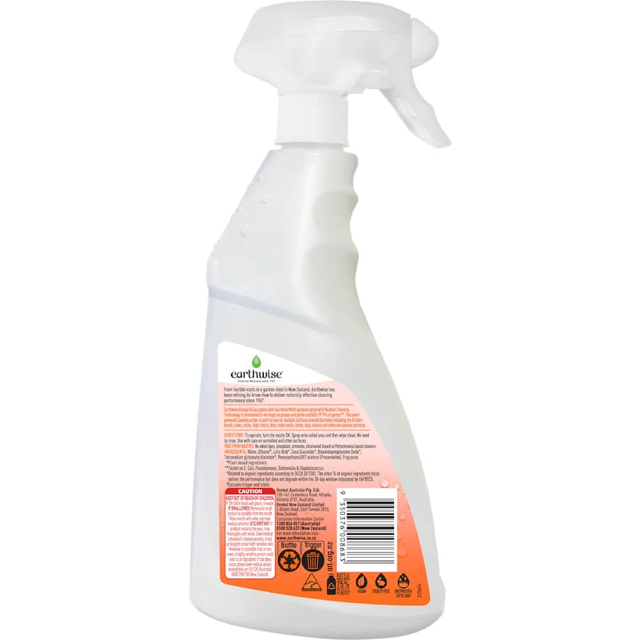 Earthwise Antibacterial Cleaning Spray Orange & Eucalyptus 500mL