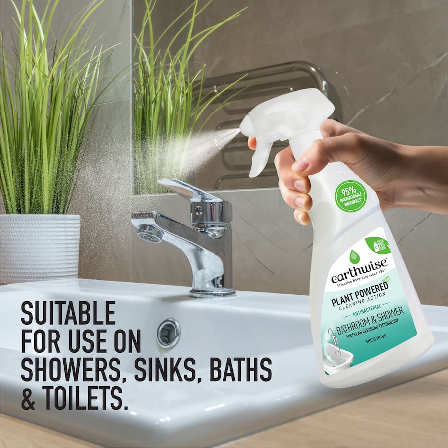 Earthwise Antibacterial Cleaning Spray Bathroom & Shower, Eucalyptus 500mL