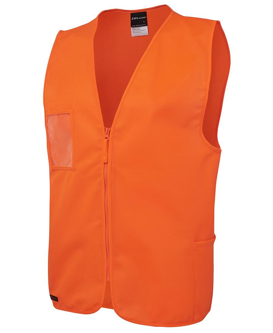 JB's Wear, Hi Vis Zip Safety Vest, 6HVSZ - Lime - 3XL