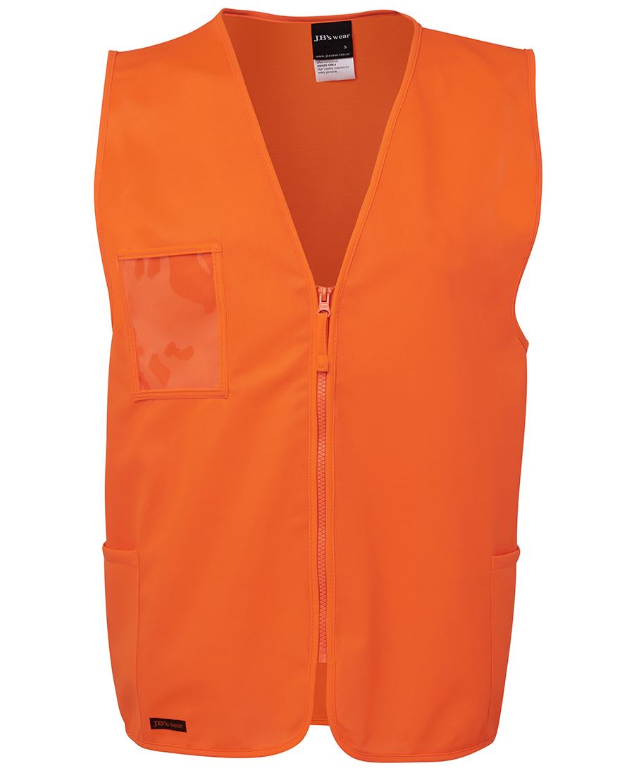 JB's Wear, Hi Vis Zip Safety Vest, 6HVSZ - Lime - 3XL