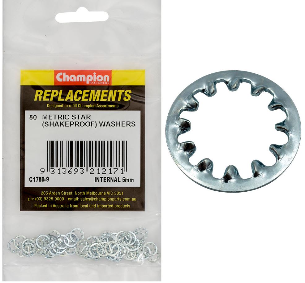 Champion Internal Star Washer 5mm 50 (Pack)