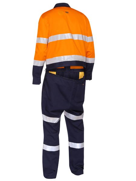 Bisley, Hi Vis Overall with waist zip opening Regular Fit - Yellow/Navy - 117