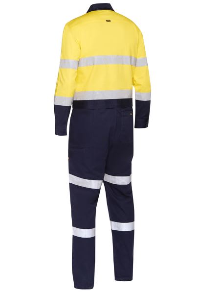 Bisley, Hi Vis Overall with waist zip opening Regular Fit - Yellow/Navy - 97