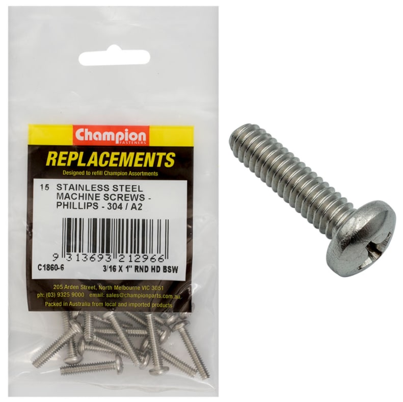 Machine Screws Stainless Steel (15PK)