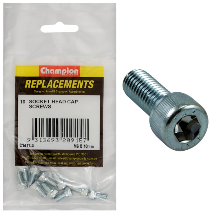 M6 X 10MM Socket Head Cap Screws 10 PK