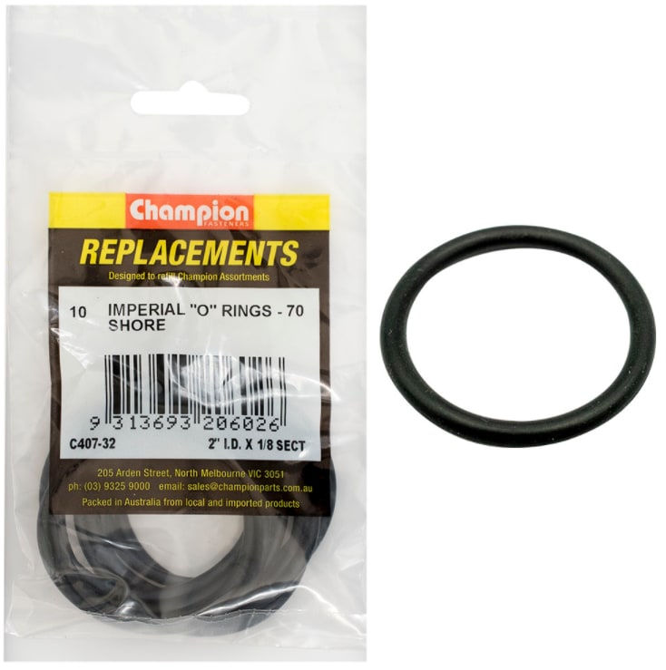 Champion 2in (I.D.) x 1/8in Imperial O-Ring 10 Pack