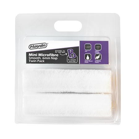 Haydn Mini Microfibre Smooth 6mm Nap Sleeve 2Pk 110mm, 6mm Nap Twin (Each)
