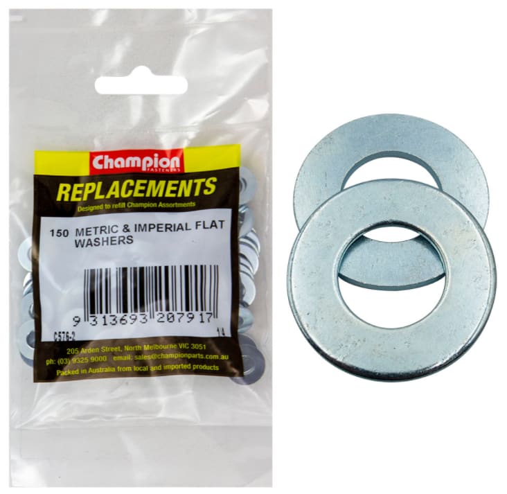 1/4 Metric & Imperial Flat Washers 150PK