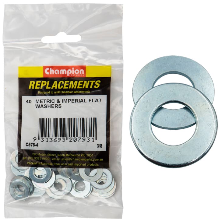 3/8 Metric & Imperial Flat Washers 40PK