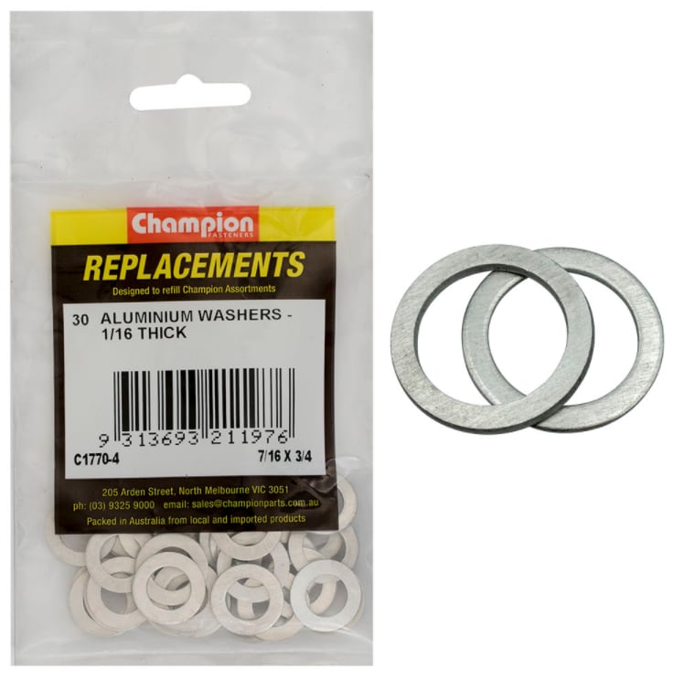 7/16 X 3/4 Aluminium Washers 30PK
