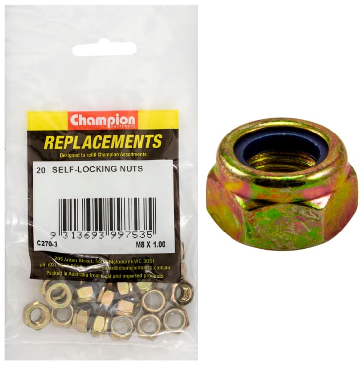 M8 X1.00 Self- Locking Nuts 20PK