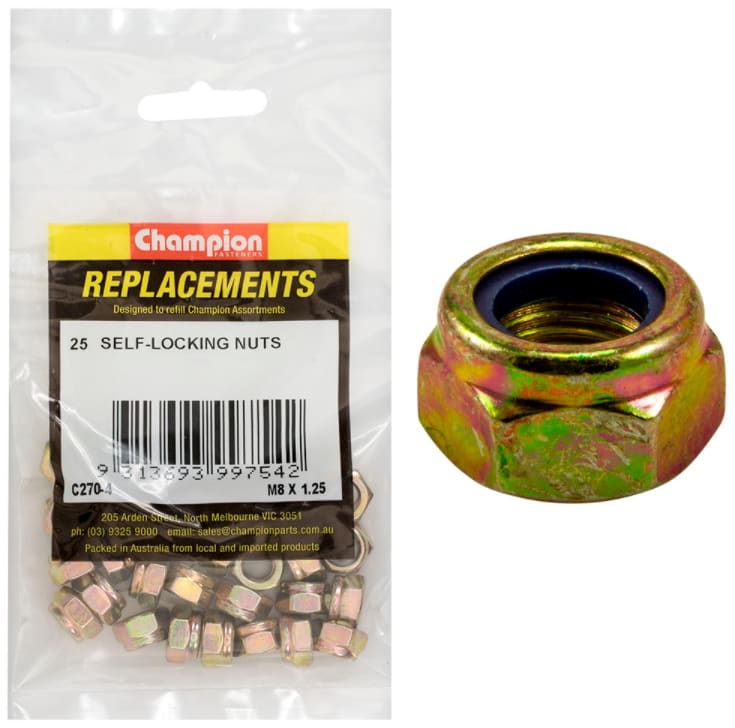 M8 X 1.25 Self- Locking Nuts 25PK