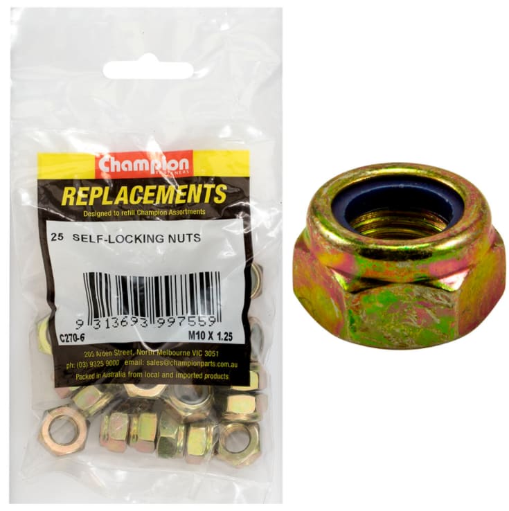 M10 X 1.25 Self- Locking Nuts 25PK