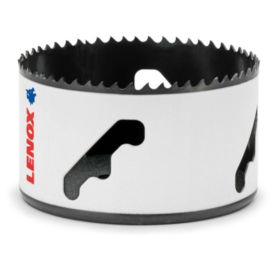 Lenox 92mm Bi-Metal Hole Saw with durable design, optimized for fast, precise metal and wood cutting, featuring easy plug ejection.