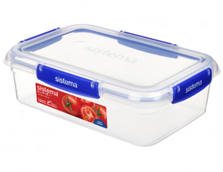 SISTEMA 2.2L Rectangle Klip It Plus Container, BPA-free, modular design for efficient food storage and easy organization.