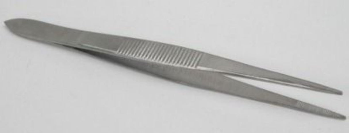 Stainless steel 9cm splinter forceps tweezers for precise splinter removal and delicate tasks, designed for comfort and control.