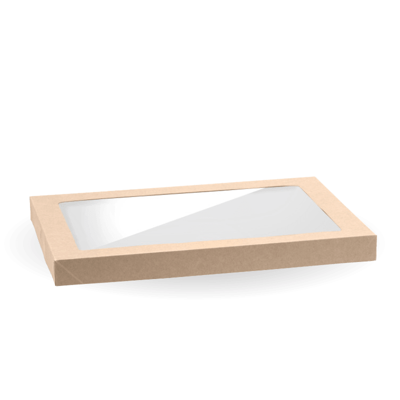 BioPak BioBoard Catering Tray PLA Window Lid Medium 100 (Pack)