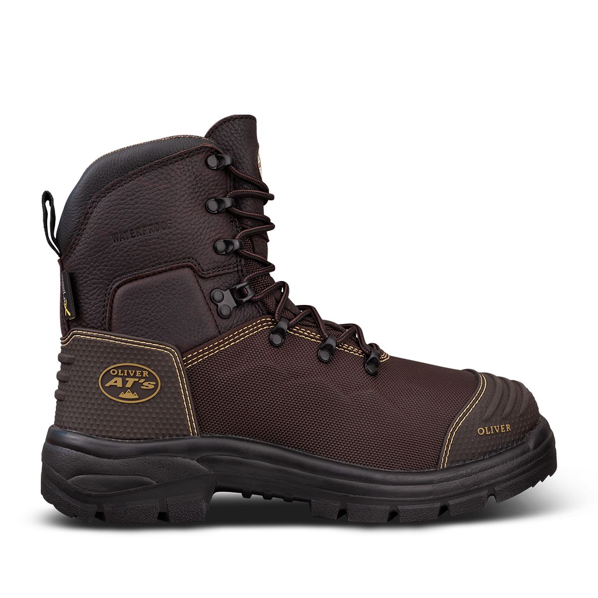 Oliver 65-490 Caustic Lace Up Safety Boots - Brown (Size: 10)