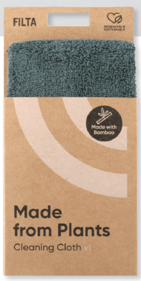 Eco-friendly Filta Bamboo Cleaning Cloths in green, 30cm x 30cm, 10-pack, highly absorbent and durable for versatile cleaning.