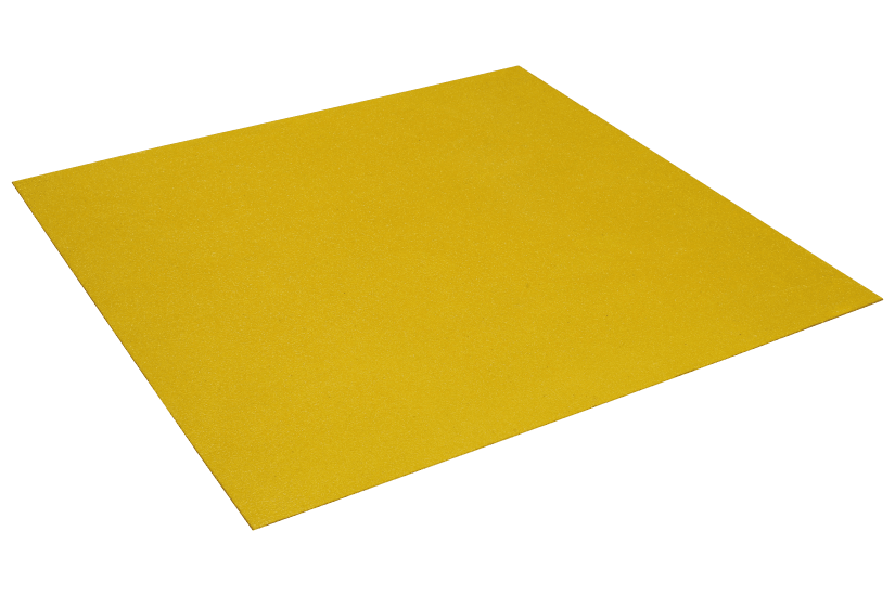 Fibreglass Floor Grit Panel, 1200 x 1200mm, yellow non-slip surface for enhanced safety in high-traffic areas.