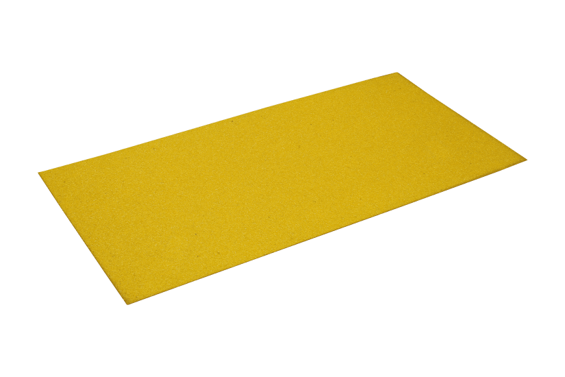 Fibreglass Floor Grit Panel in bright yellow, 1200 x 600mm, offering non-slip surface for safe indoor and outdoor use.