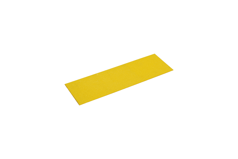 Yellow fibreglass floor grit panel, 200 x 600mm, featuring non-slip surface for enhanced safety on walkways and ramps.